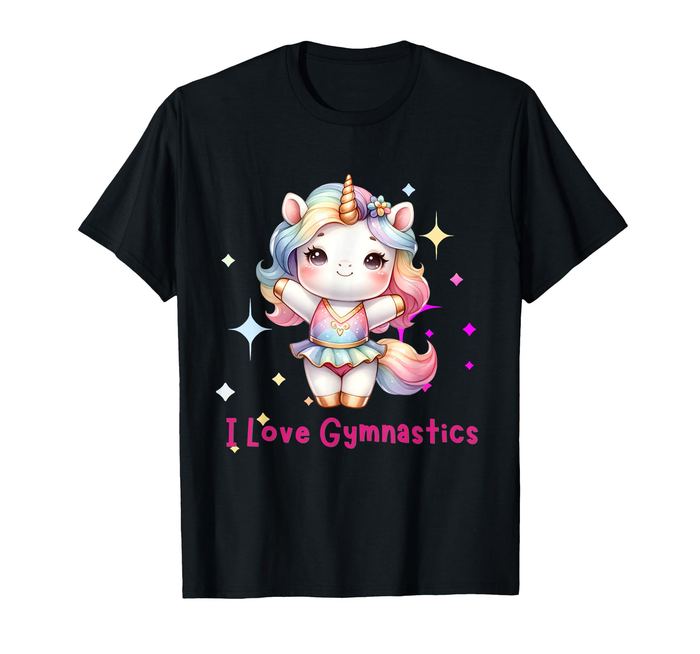 I love Gymnastics with Cute Gymnast Unicorn for Girls Kids T-Shirt