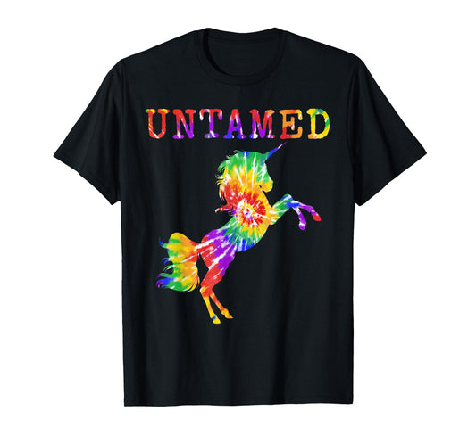 Tie Dye Unicorn Untamed Vintage Retro Art Tie-Dye Graphic T-Shirt