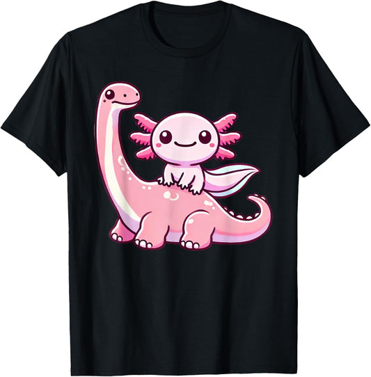 Anime Kawaii Axolotl Dinosaur Brachiosaurus T-Shirt