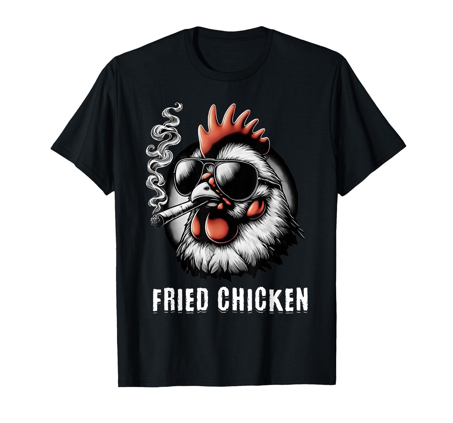 Fried Chicken Sunglasses Smoking Funny 420 Marijuana Weed T-Shirt