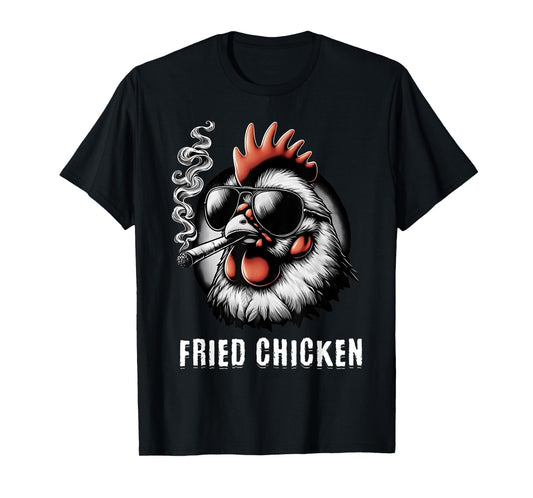 Fried Chicken Sunglasses Smoking Funny 420 Marijuana Weed T-Shirt