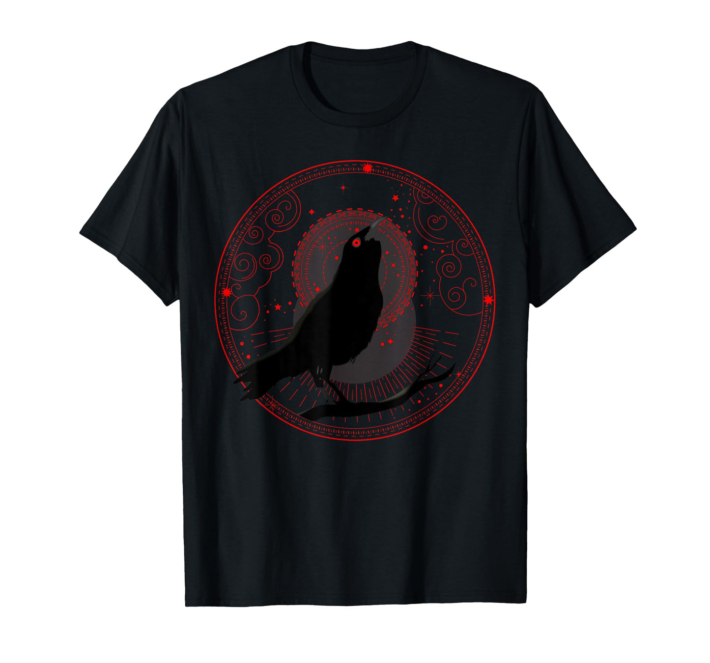 Beautiful Black Crow Raven Bird Watch. Birds Silhouette T-Shirt