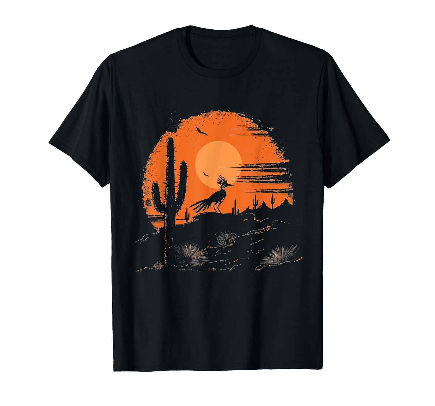 Roadrunner Bird Desert Landscape Cactus Arizona Texas Nevada T-Shirt