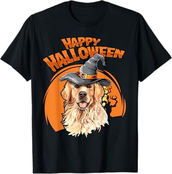 Golden Retriever Costumes For Halloween Dog Halloweenie Men Women Kids T-Shirt