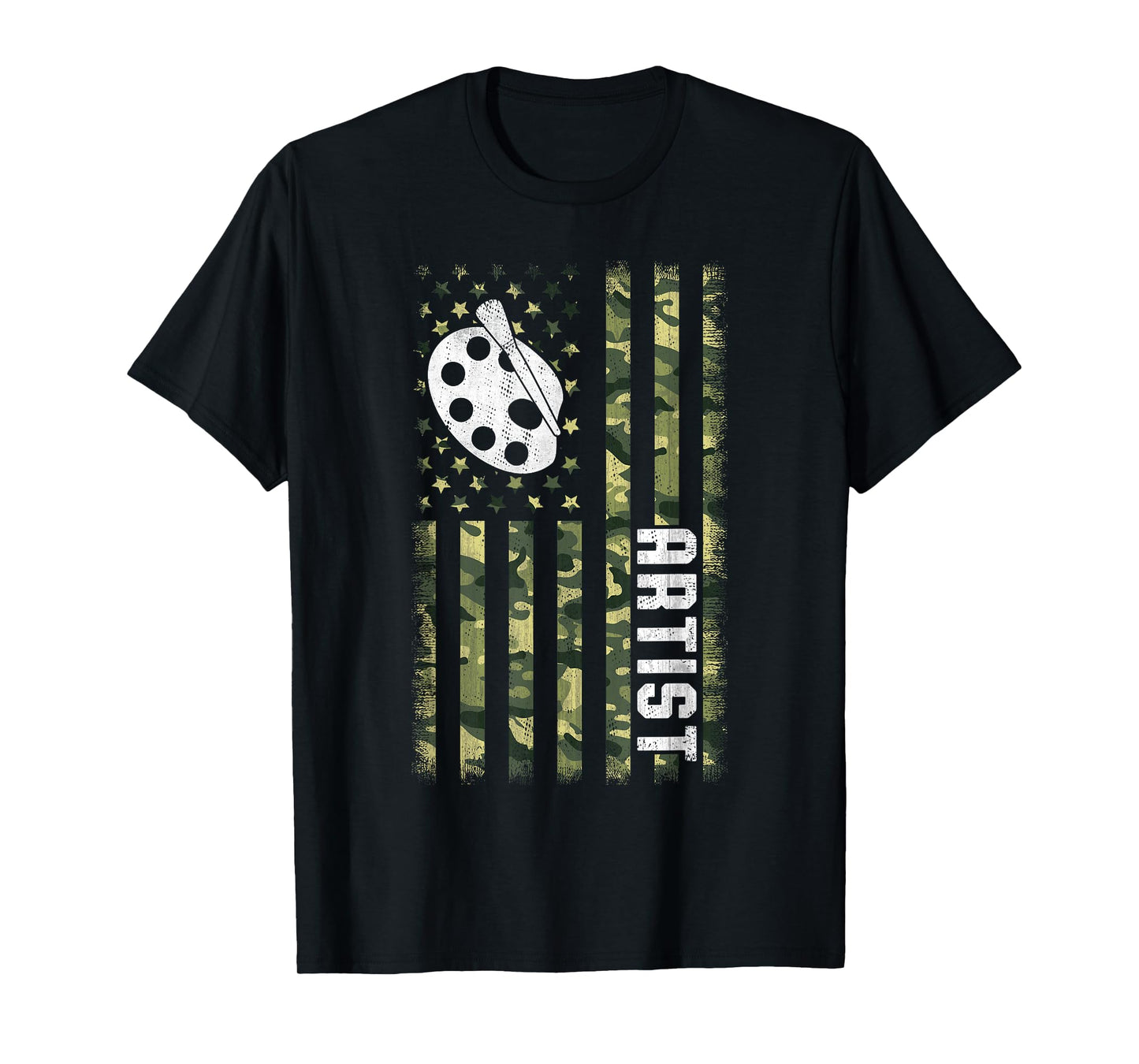 Camo American Flag USA Camouflage Patriotic Artist T-Shirt