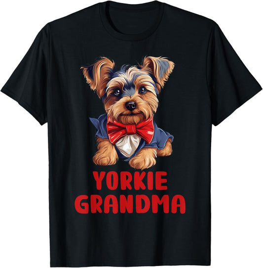 Cute Yorkie Grandma Dog Lovers Gift Funny Puppy Yorkie Owner T-Shirt