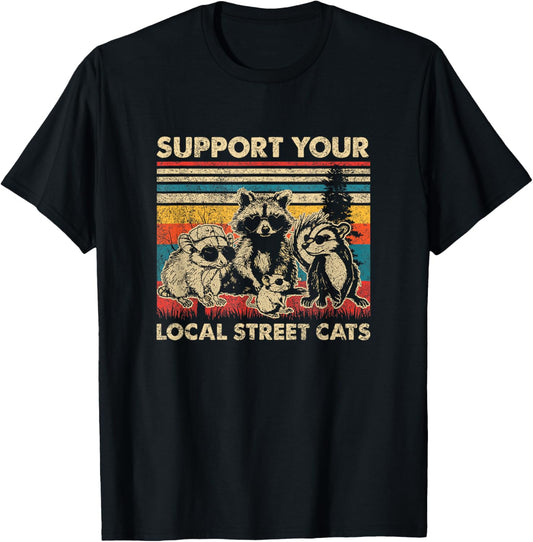 Support Local Street Cats Team Trash Opossum Raccoon Rat T-Shirt