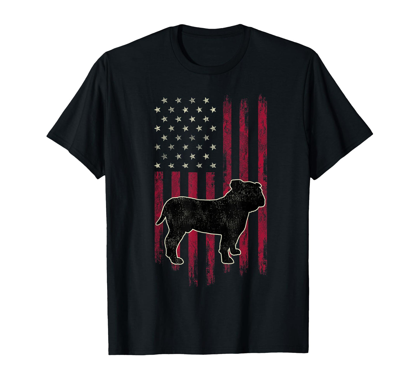English Bulldog Dog Lovers American Flag 4th Of July T-Shirt