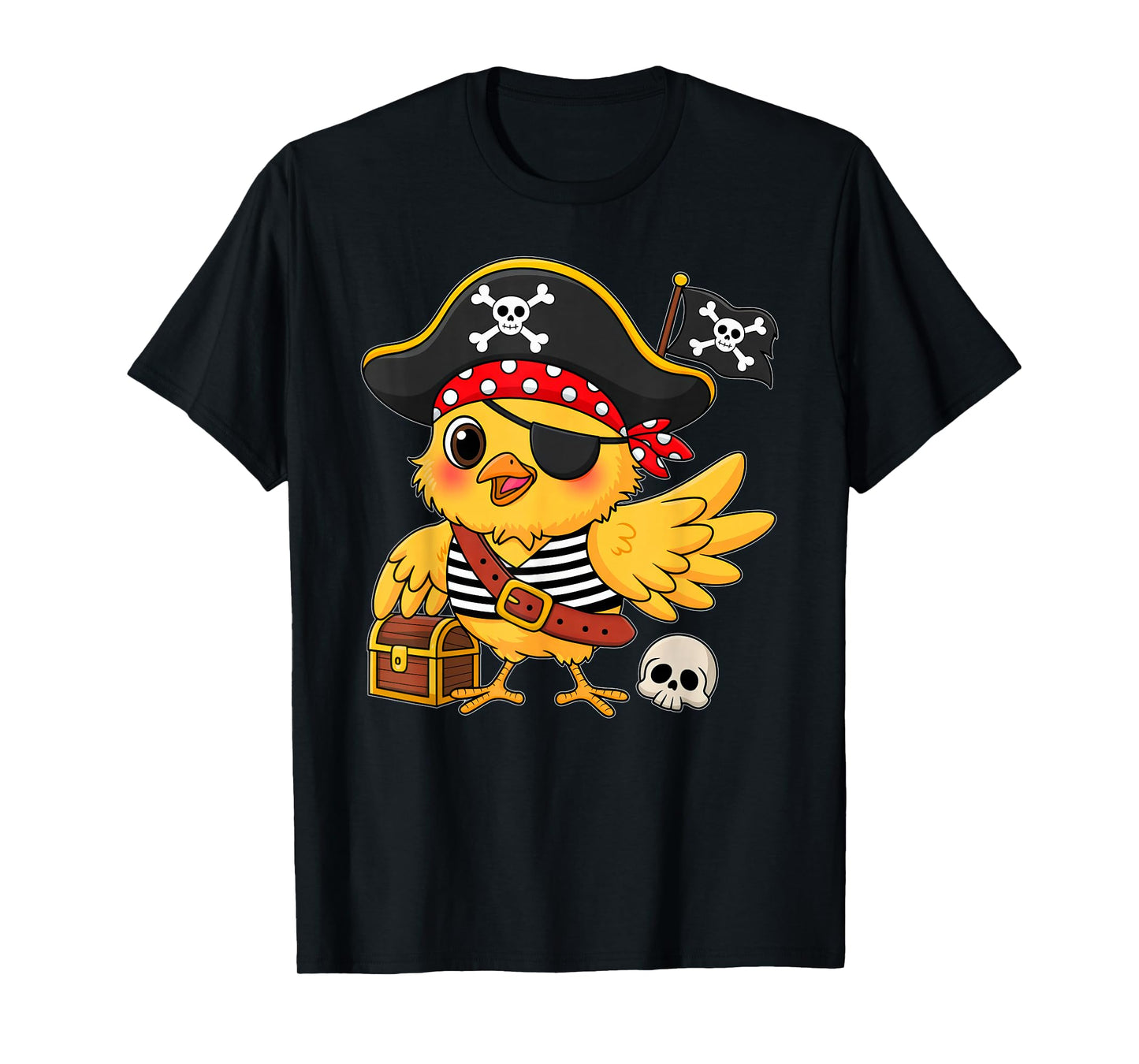 Cute Chicken Pirate Women Boys Girls Kids Halloween Costume T-Shirt