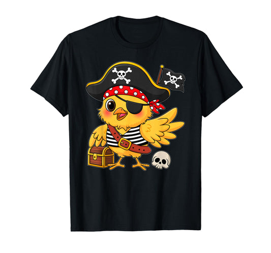 Cute Chicken Pirate Women Boys Girls Kids Halloween Costume T-Shirt
