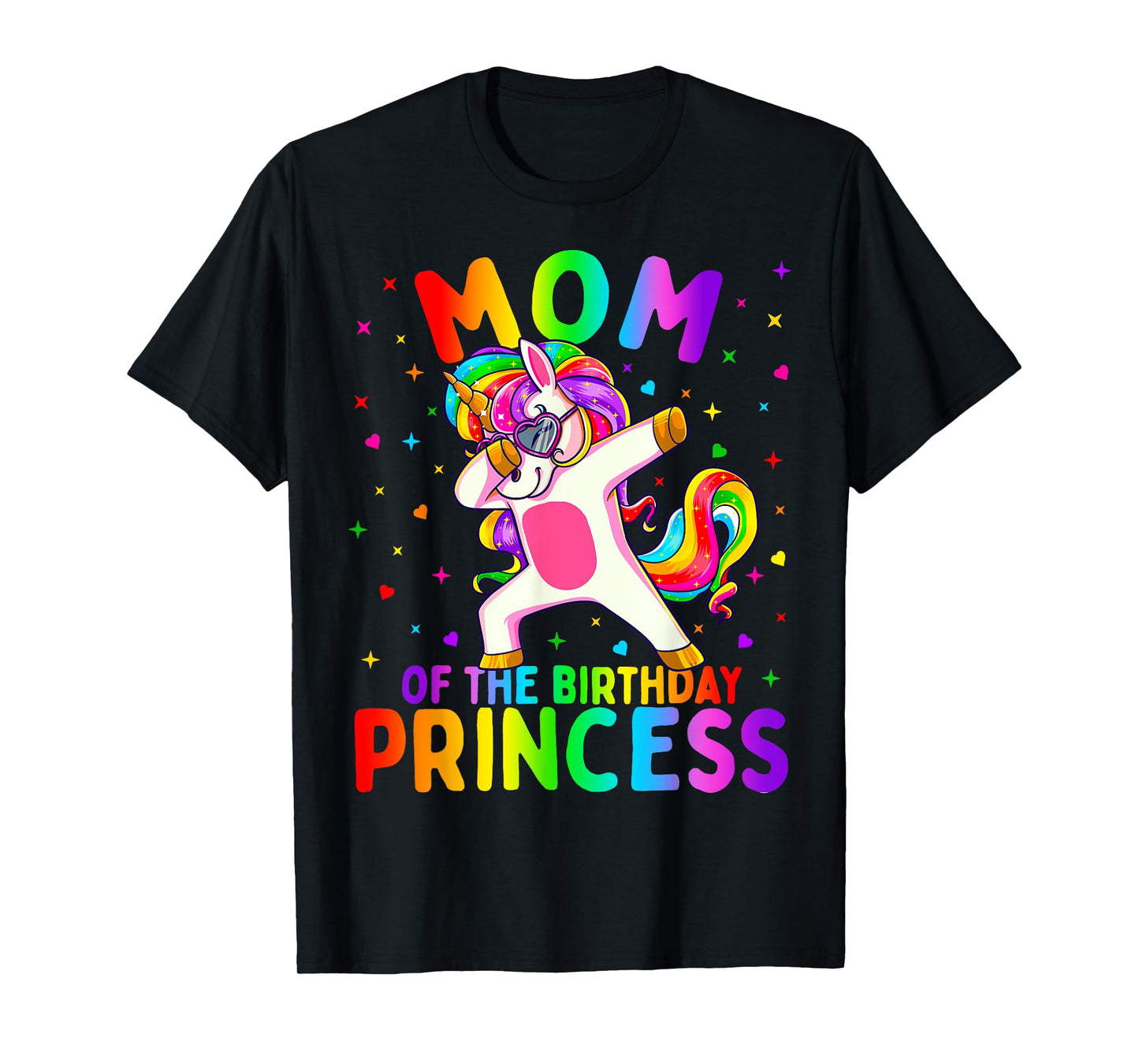 Mom of the Birthday Princess Girl Dabbing Unicorn Mother T-Shirt