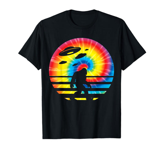 Unique Bigfoot UFO Abduction Tie Dye Shirt Gift T-Shirt