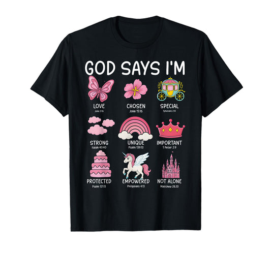 Christian God Say I Am Princess Cute Jesus Teen Girl Toddler T-Shirt