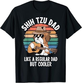 Shih Tzu Dad Funny Dog Dad Retro Gift for Shih Tzu lover Man T-Shirt
