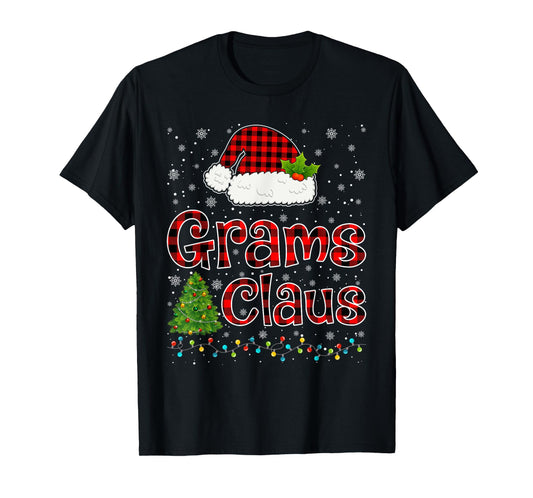 Funny Grams Claus Christmas Lights Xmas Pajama Family Tees T-Shirt