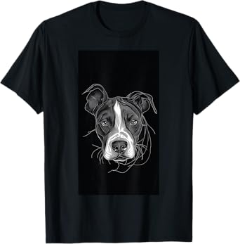 Minimalist Line Art Pitbulls Pitbull Dog lover T-Shirt
