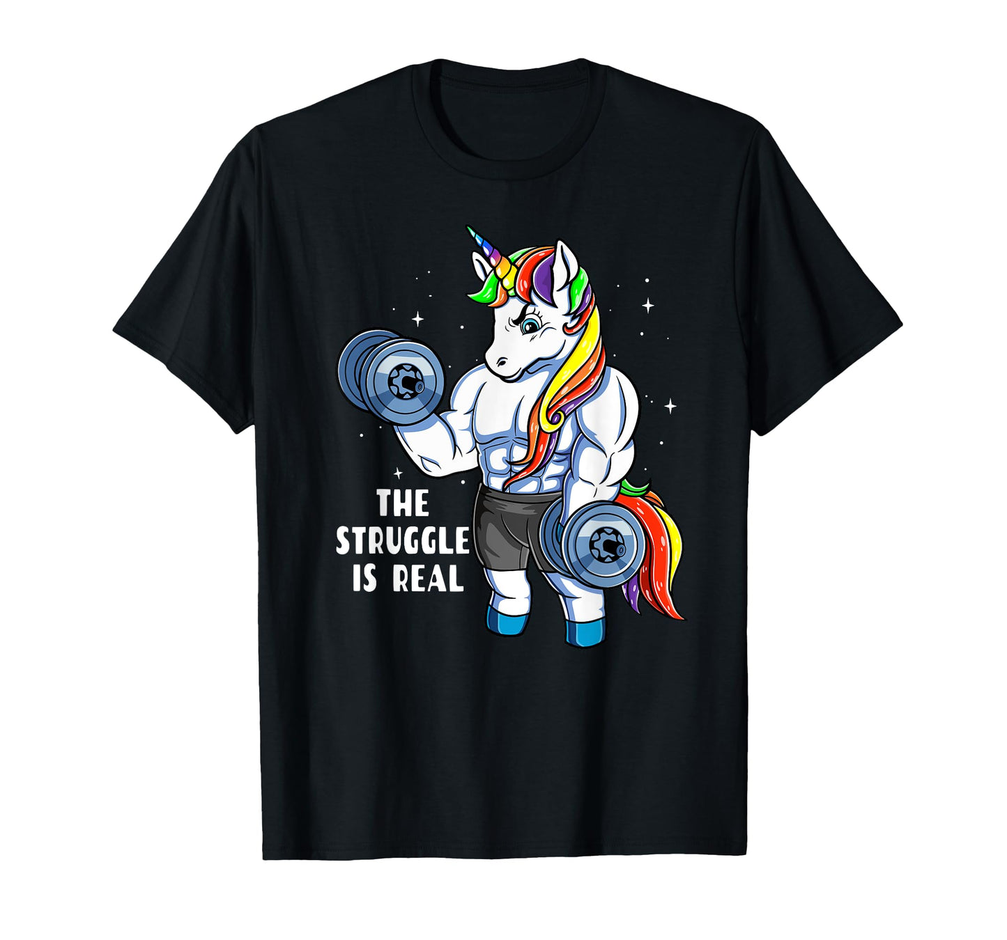 Unicorn Weightlifting T shirt - Rainbow Unicorn Gym Women T-Shirt