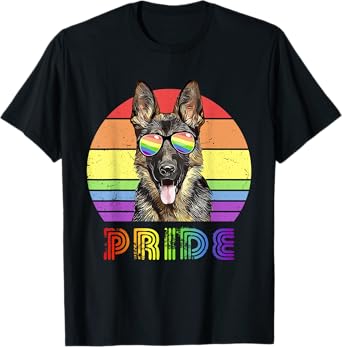 LGBTQ German Shepherd Dog Rainbow Gay Pride T-Shirt