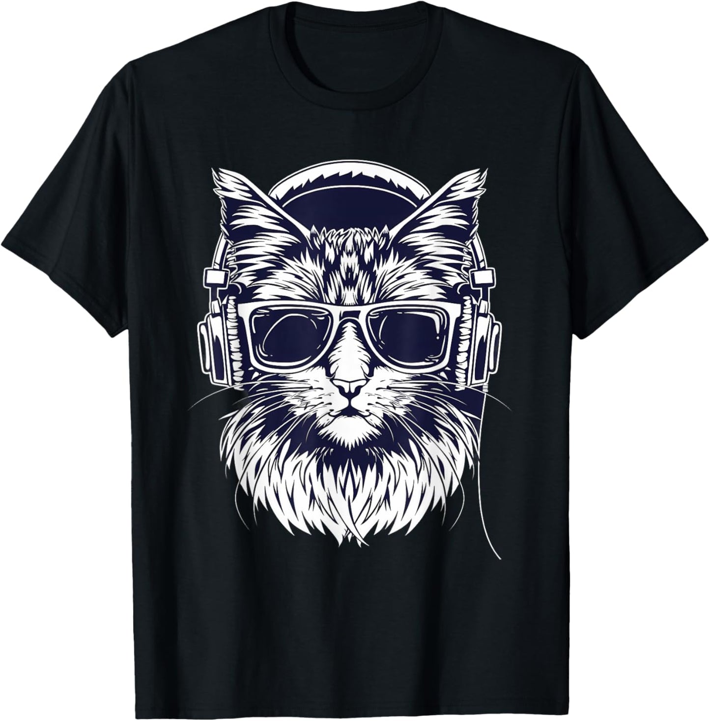 DJ Cat Techno Music Headphones Beatmaker Cat Music DJ EDM T-Shirt