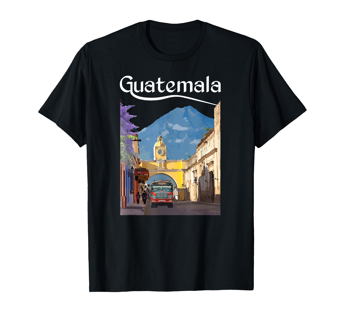 Guatemala Chicken Bus Antigua Chapin Quetzal Guate Tikal 502 T-Shirt