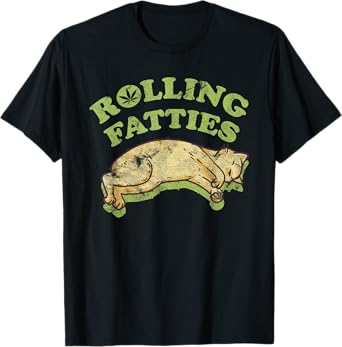 Rolling Fatties Adorable Cat Feline Weed Kitten T-Shirt for Men Women