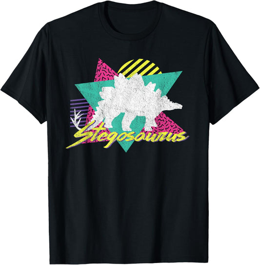 Vintage Retro 80s Or 90s Stegosaurus Dinosaur T-Shirt
