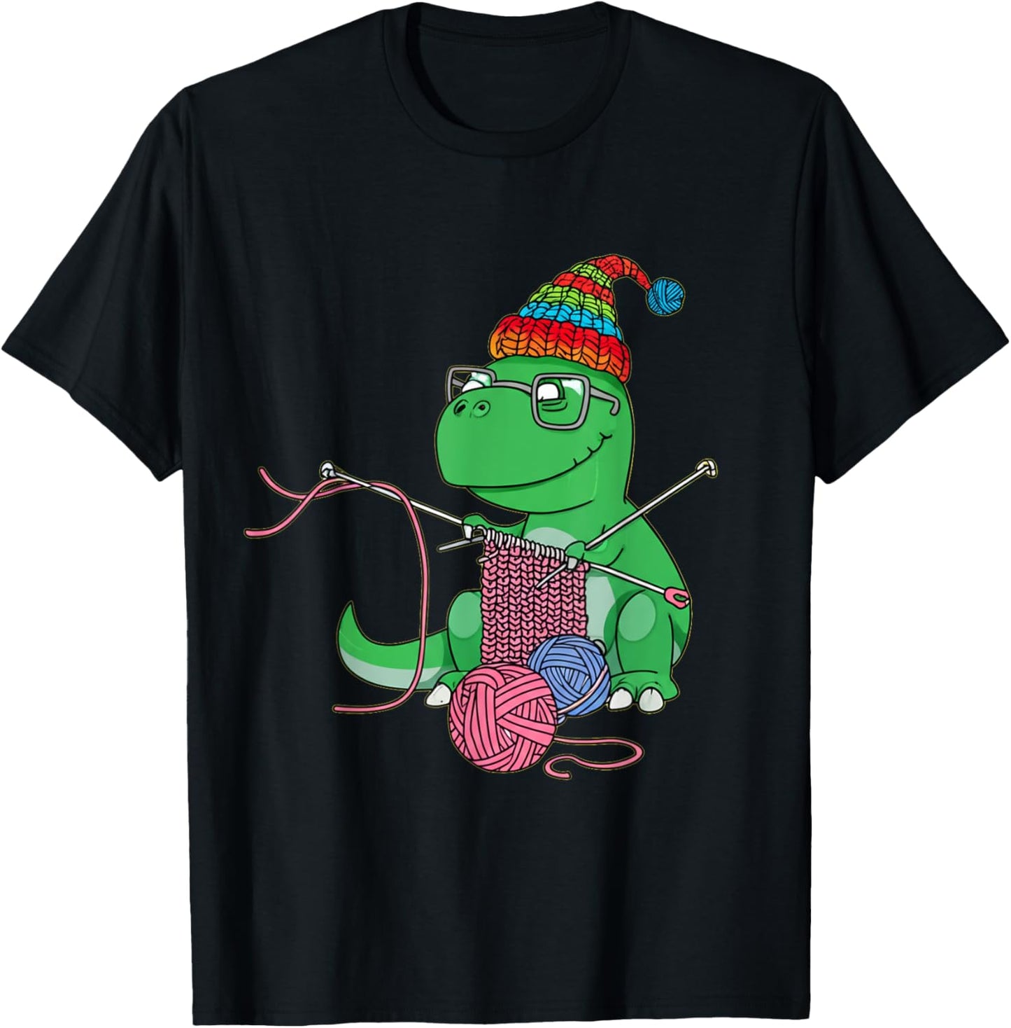 Knitting T-Rex Dinosaur - Funny Crochet Yarn Knitter T-Shirt