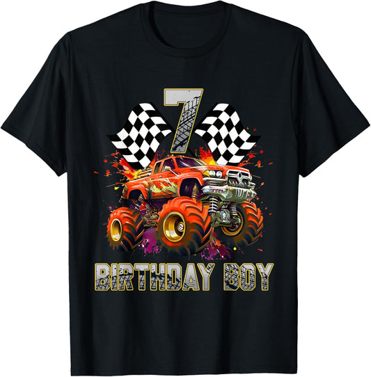 Birthday Boy 7 Monster Truck 7th Birthday Boy T-Shirt