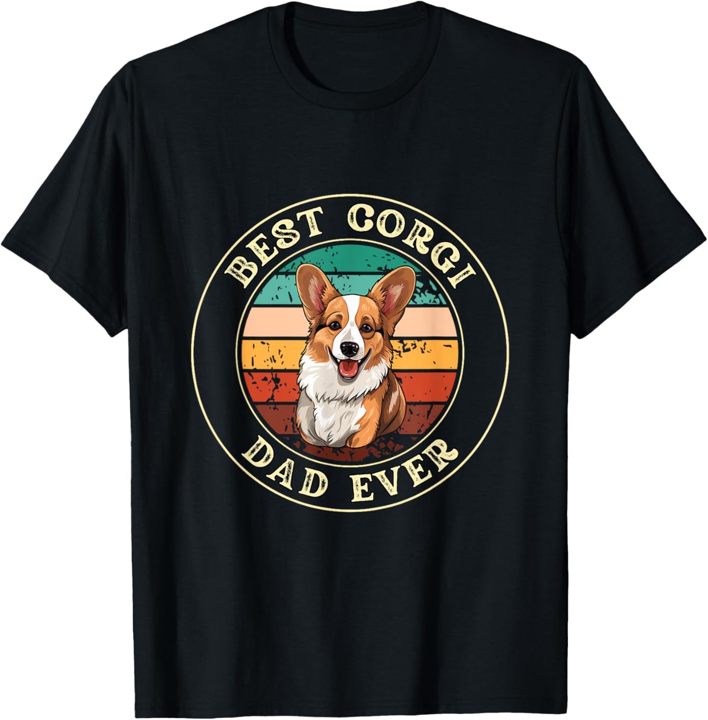 Funny Corgi Dad Gift Idea for Men T-Shirt