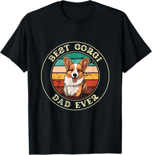 Funny Corgi Dad Gift Idea for Men T-Shirt