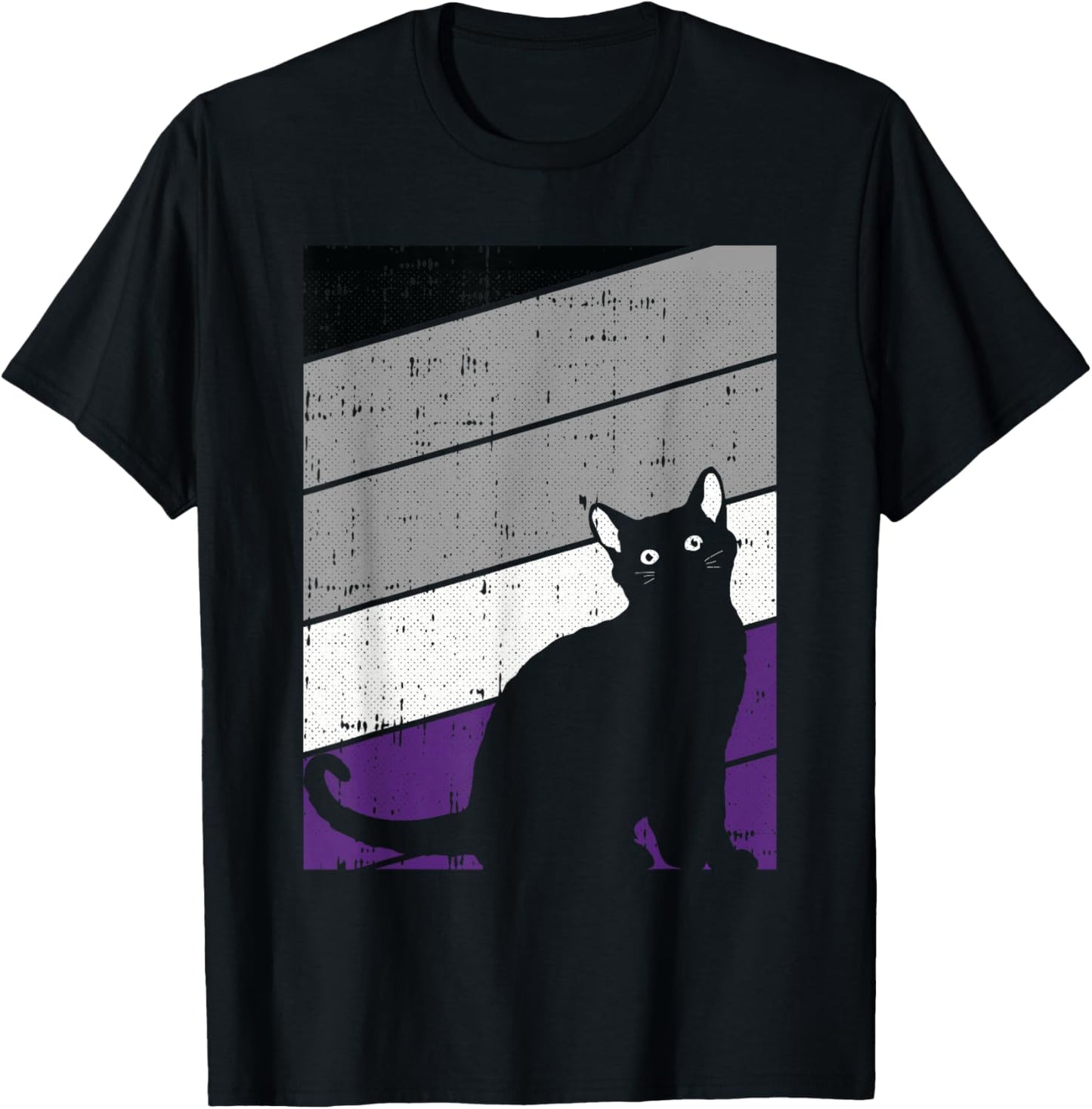 Black Cat Asexual Pride Kitten Lover LGBT-Q Proud Ally Ace T-Shirt