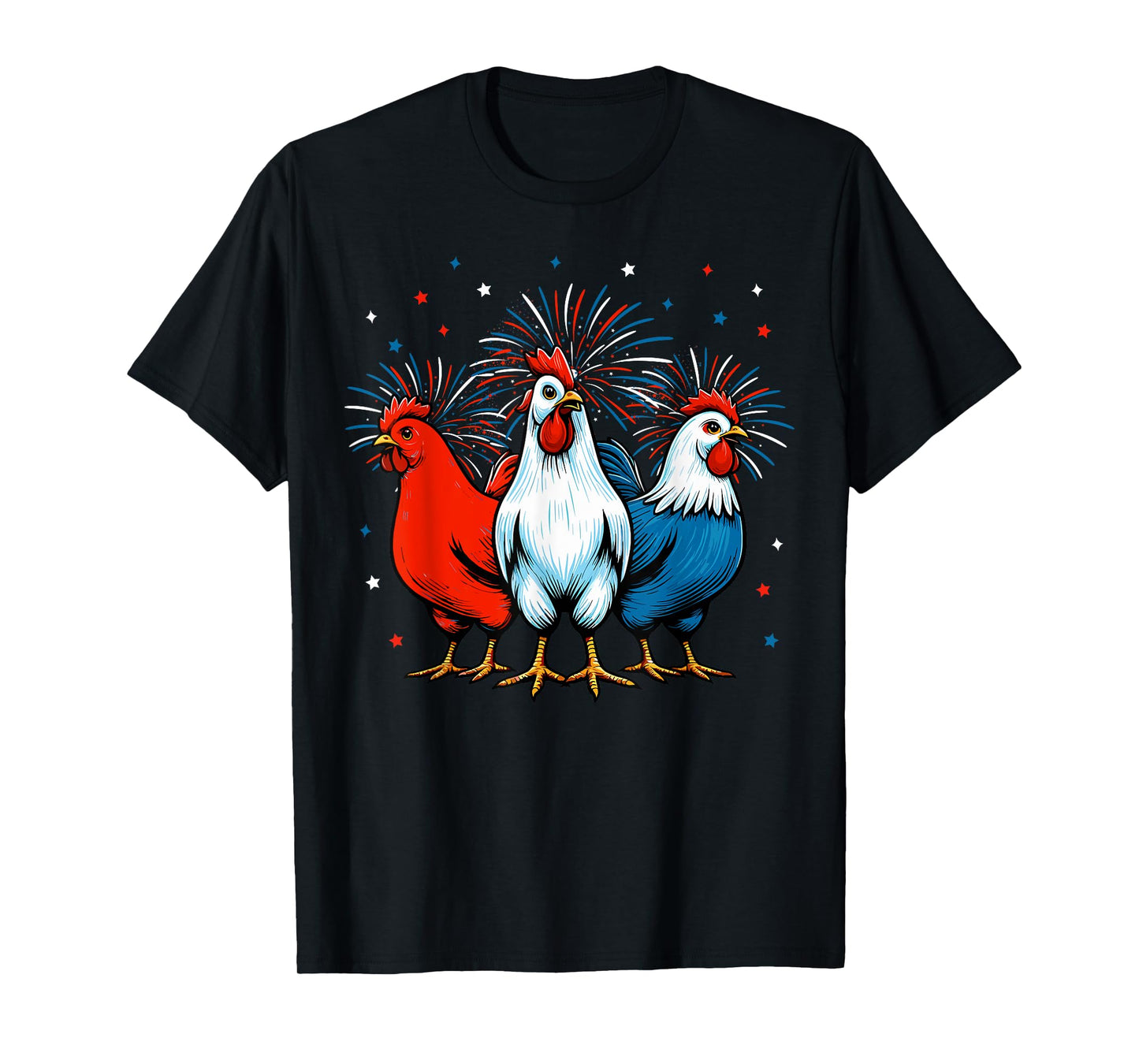 Funny 4th Of July Chickens Lover USA Flag Patriotic Chicken T-Shirt