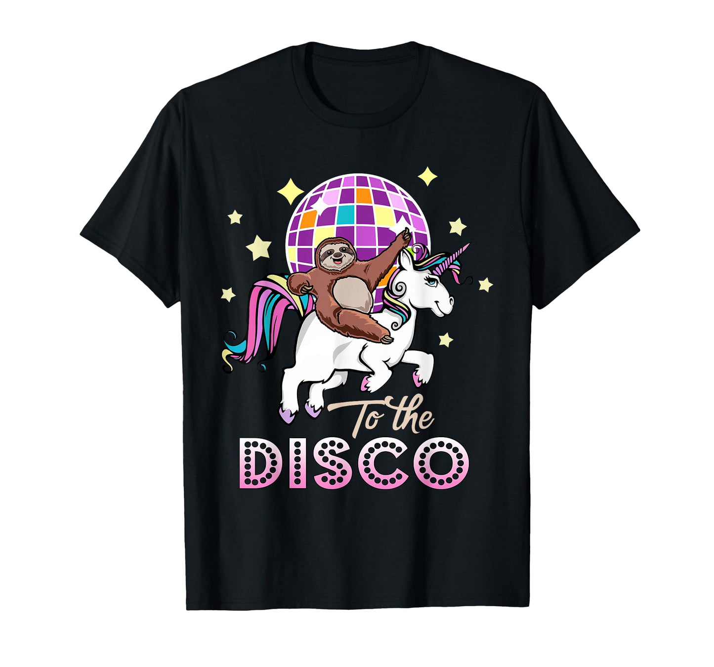 Sloth Riding Unicorn To The Disco T-Shirt