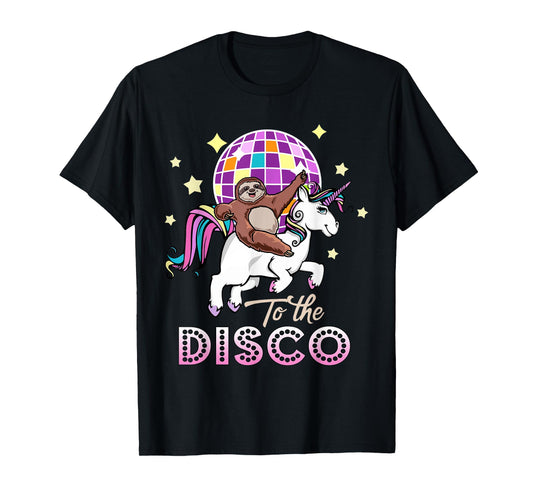 Sloth Riding Unicorn To The Disco T-Shirt