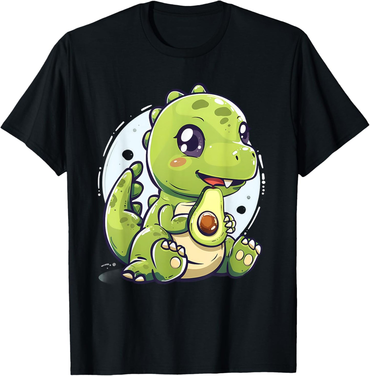 Avocado Dino Nature Motif Dinosaur Lover T-Rex Print Artwork T-Shirt