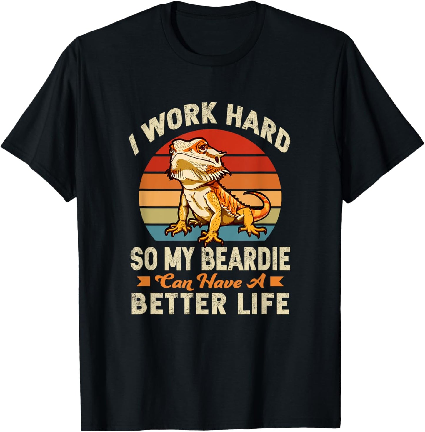 Tiny Dinosaur Retro Vintage Work Hard Bearded Dragon Lover T-Shirt