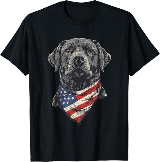 Labrador Retriever American Flag T-Shirt
