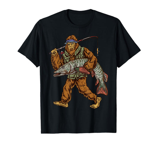 Muskie Fishing Tiger Musky Hunting Bigfoot Fishermen T-Shirt