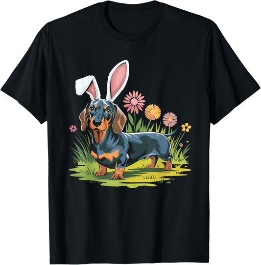 Wiener Dog with Bunny Ears Cute T-Shirt