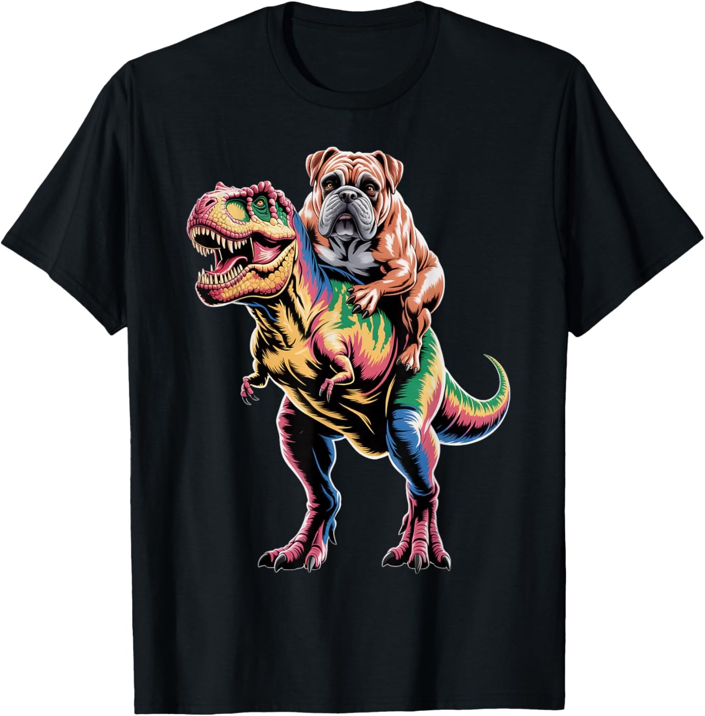 Funny T-Rex with Bulldog T-Shirt