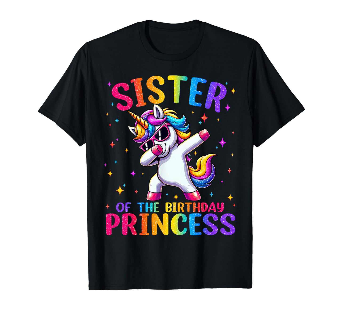 Sister of The Birthday Princess Matching Family Unicorn Girl T-Shirt