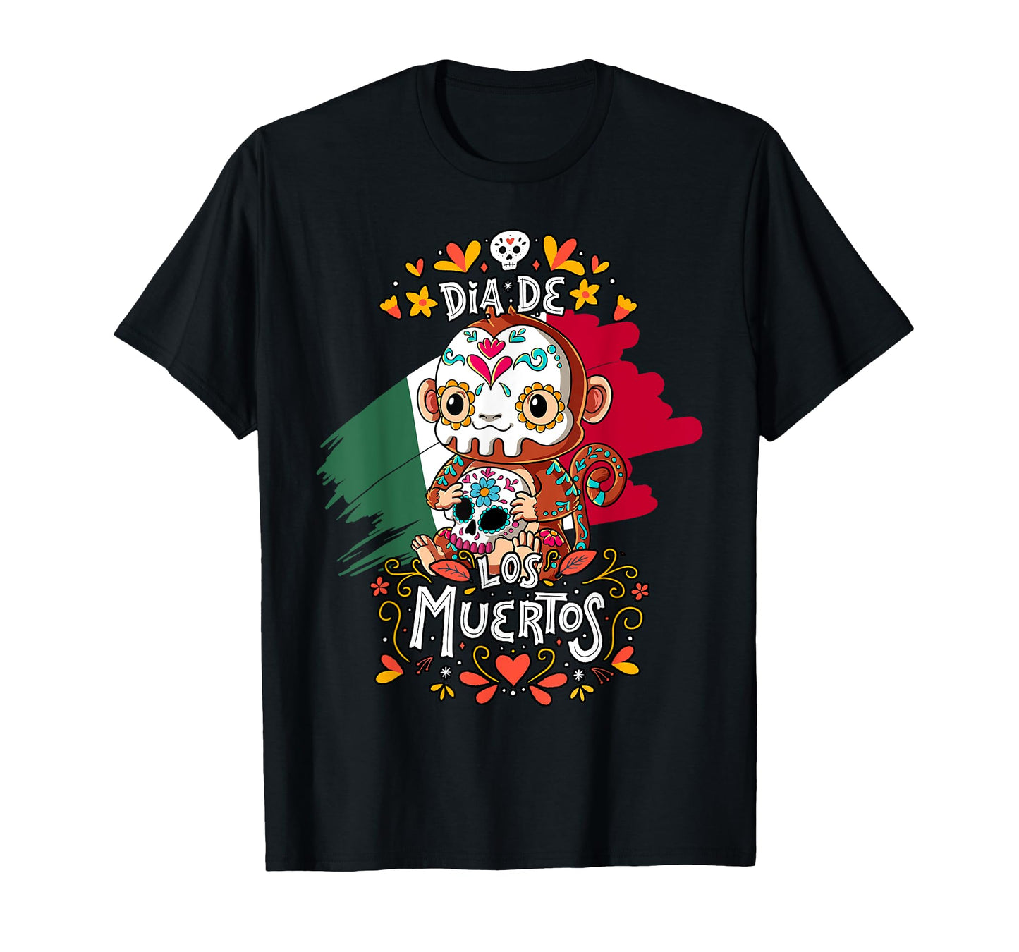 Dia De Los Muertos Monkey T-Shirt