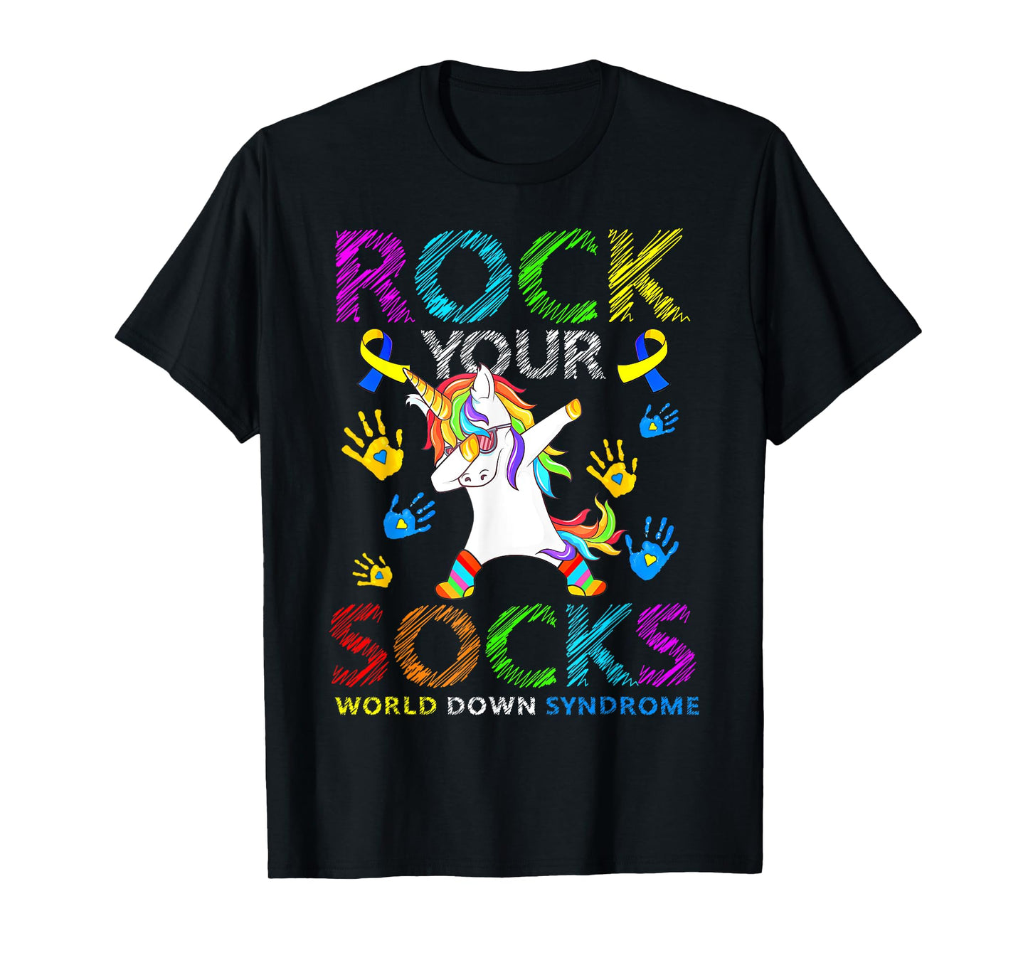 Unicorn Rock Your Socks World Down Syndrome Awareness T-Shirt