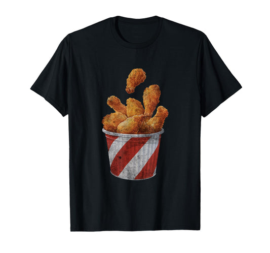 Retro National Fried Chicken Day Funny Fast Food Lover T-Shirt