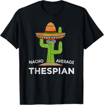 Cartba Thespian Co. Cute Funny Theater Thespian T-Shirt - Black, Unisex-Adults, Unisex-Kids, Short Sleeve, T-Shirt, Novelty T-Shirt