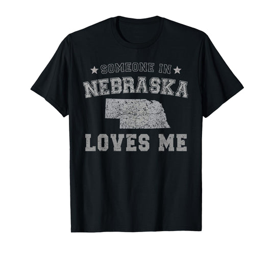 Someone In Nebraska Loves Me Heart Vintage State T-Shirt