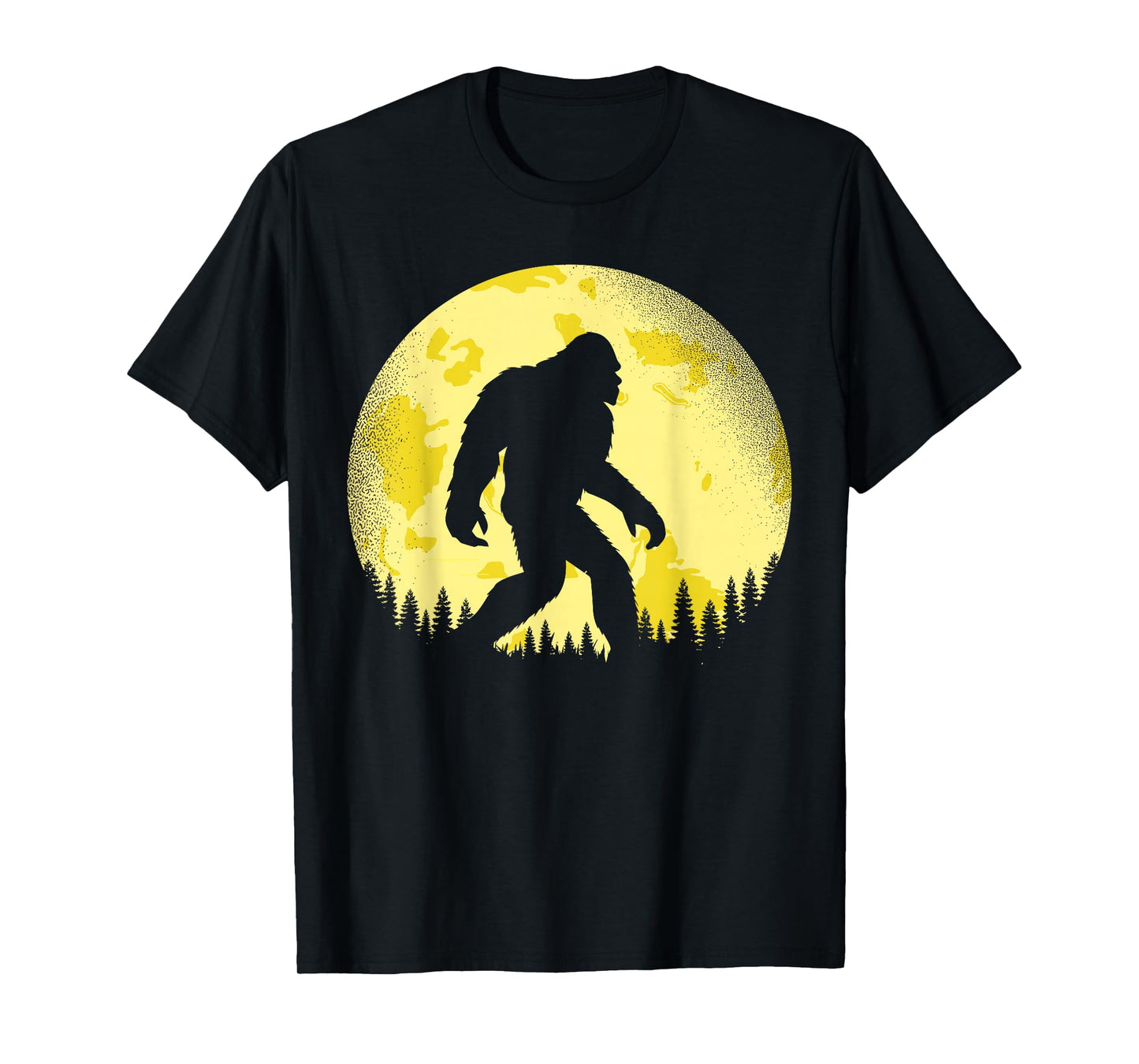 Retro Bigfoot Believer Night Moon Sasquatch Hide And Seek T-Shirt