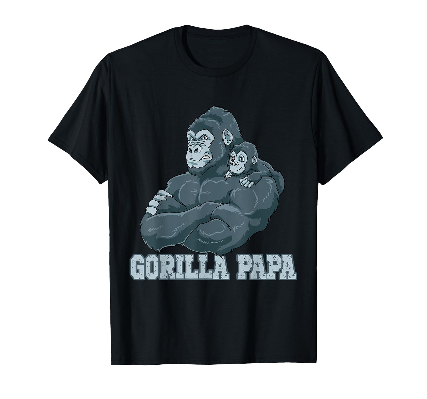 Gorilla Papa Vater und Baby Papa Father's Day T-Shirt