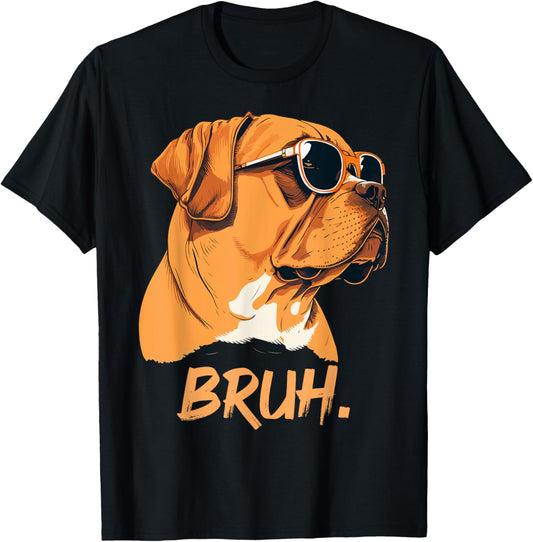 Bruh Funny Meme Saying Bruh with Dog face Teens Boy Girls T-Shirt