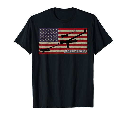 ScanEagle Military UAV Drone American Flag Women Kids Men T-Shirt